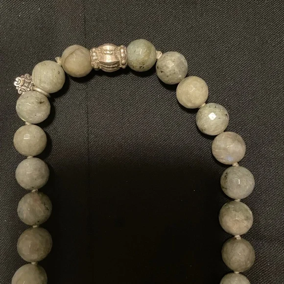 Yemen vintage silver beads labradorite bead necklace by Designer Ria B - Picture 4 of 9